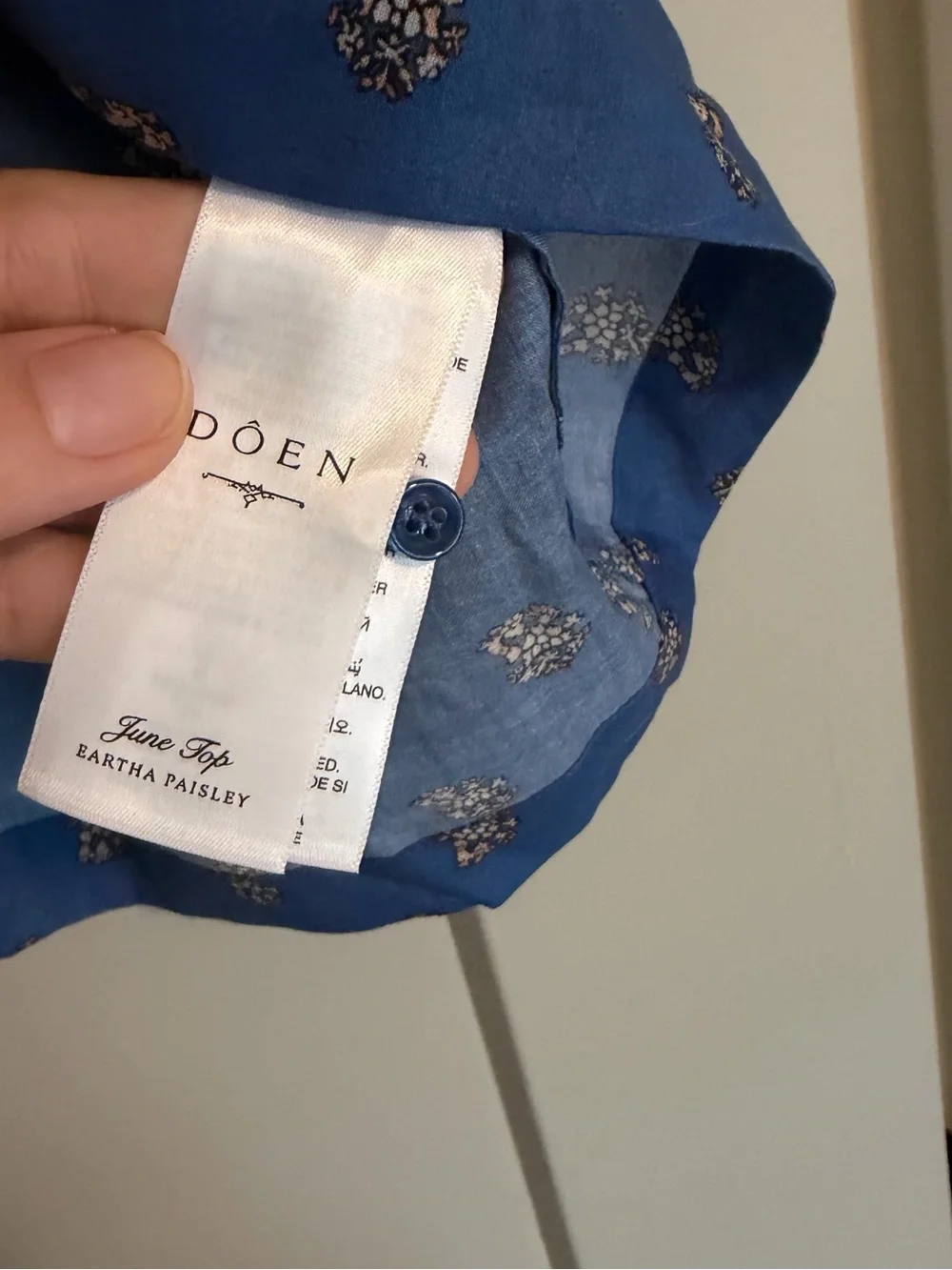 Doen June top - Eartha Paisley Blue
